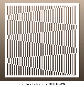 Decorative card for cutting. line pattern. Laser cut. Ratio 1:1. Vector illustration.