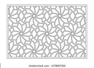 Decorative card for cutting. Recurring Artistic Arab Mosaic pattern. Laser cut. Ratio 3:2. Vector illustration.