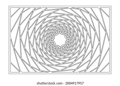Decorative card for cutting. Recurring Artistic line art Mosaic pattern. Laser cut. Ratio 3:2. Vector illustration.