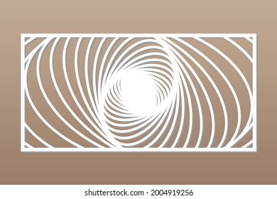 Decorative card for cutting. Recurring Artistic line art Mosaic pattern. Laser cut. Ratio 1:2. Vector illustration.
