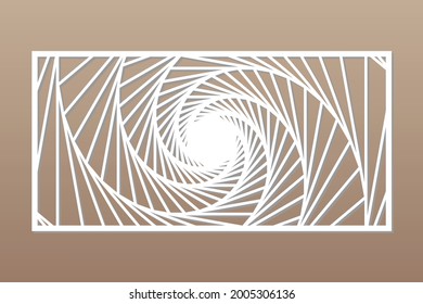 Decorative card for cutting. Recurring Artistic line art Mosaic pattern. Laser cut. Ratio 1:2. Vector illustration.