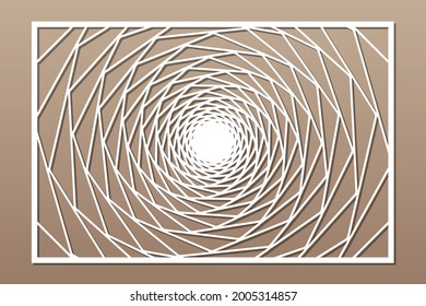 Decorative card for cutting. Recurring Artistic line art Mosaic pattern. Laser cut. Ratio 3:2. Vector illustration.