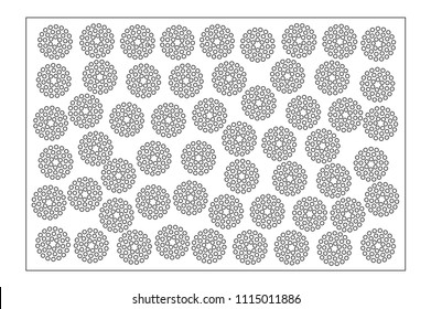 Decorative card for cutting. Repeat point pattern. Laser cut panel. Ratio 2:3. Vector illustration.