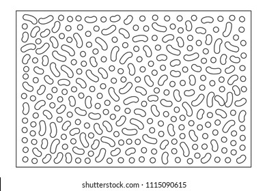 Decorative card for cutting. Repeat points pattern. Laser cut panel. Ratio 2:3. Vector illustration.