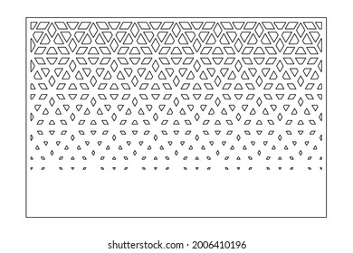 Decorative card for cutting. Repeating artistic arabic mosaic pattern. Laser cutting. Ratio 3: 2. Vector illustration.