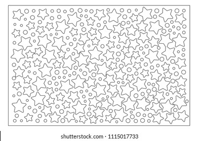 Decorative card for cutting. Decorative star pattern. Laser cut panel. Ratio 2:3. Vector illustration.