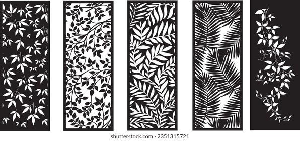 Decorative card for cutting.Leaves foliage pattern