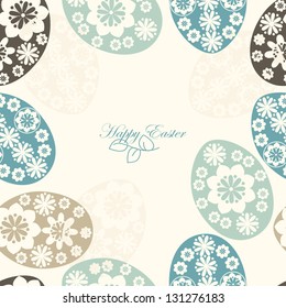 Decorative card design with ornamental Easter eggs and place for your text.Vector illustration