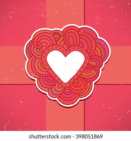 Decorative card in doodle style for declaration of love