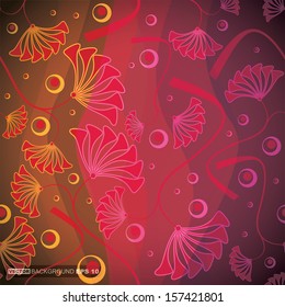 Decorative card with flowers
