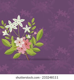 Decorative card with flowers bunch