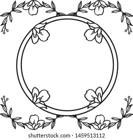Decorative of card with leaf floral frame silhouettes. Vector