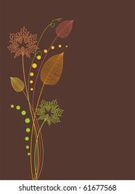 decorative card with leaflets