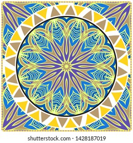 Decorative card with mandala. vector illustration