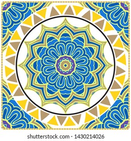 Decorative card with mandala. vector illustration