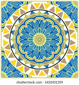 Decorative card with mandala. vector illustration