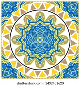 Decorative card with mandala. vector illustration