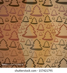 Decorative card with New Year Trees