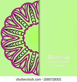 Decorative card with round floral mandala. Floral designs for Business card, greeting card, wedding invitation, Gift voucher, background pattern, fashion design. vector illustration