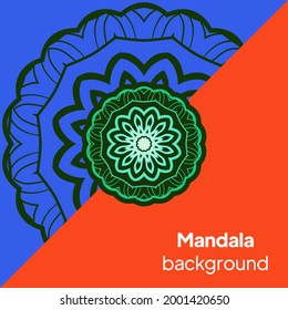 Decorative card with round floral mandala. Floral designs for Business card, greeting card, wedding invitation, Gift voucher, background pattern, fashion design. vector illustration