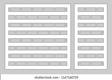 Decorative card set for cutting laser or plotter. Linear geometric pattern panel. Laser cut. Ratio 1:2, 1:1. Vector illustration.