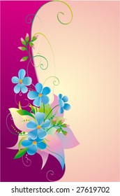 Decorative card with spring flowers