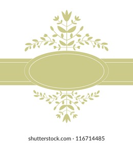 Decorative card template with floral ornament