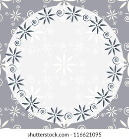 Decorative card template with round frame
