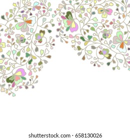 Decorative card.Vector illustration made of floral elements.