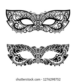 Decorative carnival masks vector illustration isolated on white. Masquerade mask venetian, for festival carnival decorative