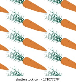 decorative carrot seamless pattern. isolated vegetable illustration. creative illustration for healthy diet decore, wallpaper, textile etc