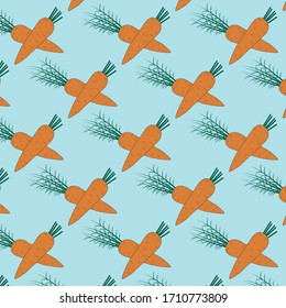 decorative carrot seamless pattern. isolated vegetable illustration. creative illustration for healthy diet decore, wallpaper, textile etc