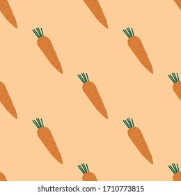 decorative carrot seamless pattern. isolated vegetable illustration. creative illustration for healthy diet decore, wallpaper, textile etc