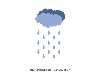 Decorative cartoon vector of cute clouds with rain drops, colorful seamless weather pattern, playful pastel rain illustration, soft and flat style design for children projects and textile prints

