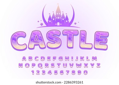 decorative castle editable text effect vector design