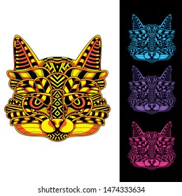 decorative cat glowing from pattern