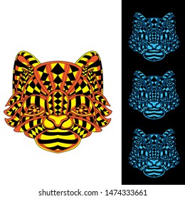 decorative cat glowing from pattern