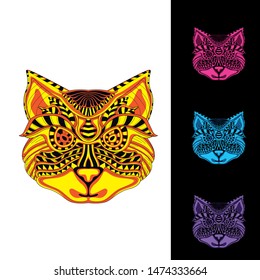 decorative cat glowing from pattern