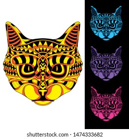 decorative cat glowing from pattern