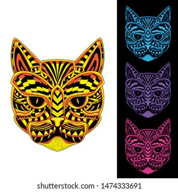 decorative cat glowing from pattern