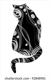 decorative cat (pattern vector image)