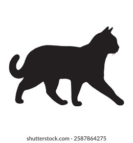 Decorative Cat Silhouette - Creative Cat Illustration for Posters
