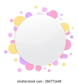 Decorative celebration circle background in soft pastel color. Vector Illustration.