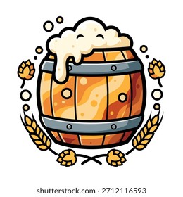 Una taza de cerveza celta decorativa enmarcada con Elementos tradicionales de nudo y laurel. Ideal para la marca del festival irlandés, estampados de ropa y gráficos de celebración.
