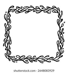Decorative Celtic Knot Frame in Hand-Drawn Black Line Style for Vintage Design