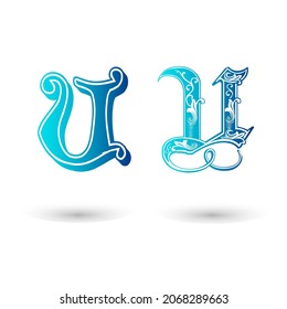Decorative Celtic Letter U Typography