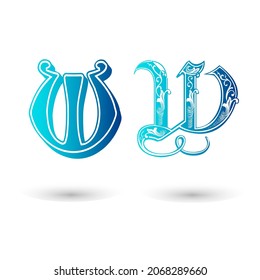 Decorative Celtic Letter W Typography