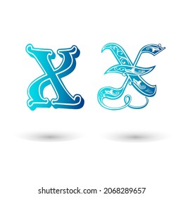 Decorative Celtic Letter X Typography