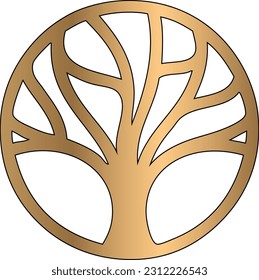 Decorative Celtic Tree of Life Vector, Ornament pattern  round wood is suitable for laser cutting of metal and wood.