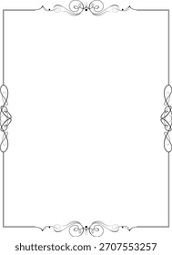 Borde decorativo del certificado creado con líneas elegantes y curvas ornamentales que fluyen